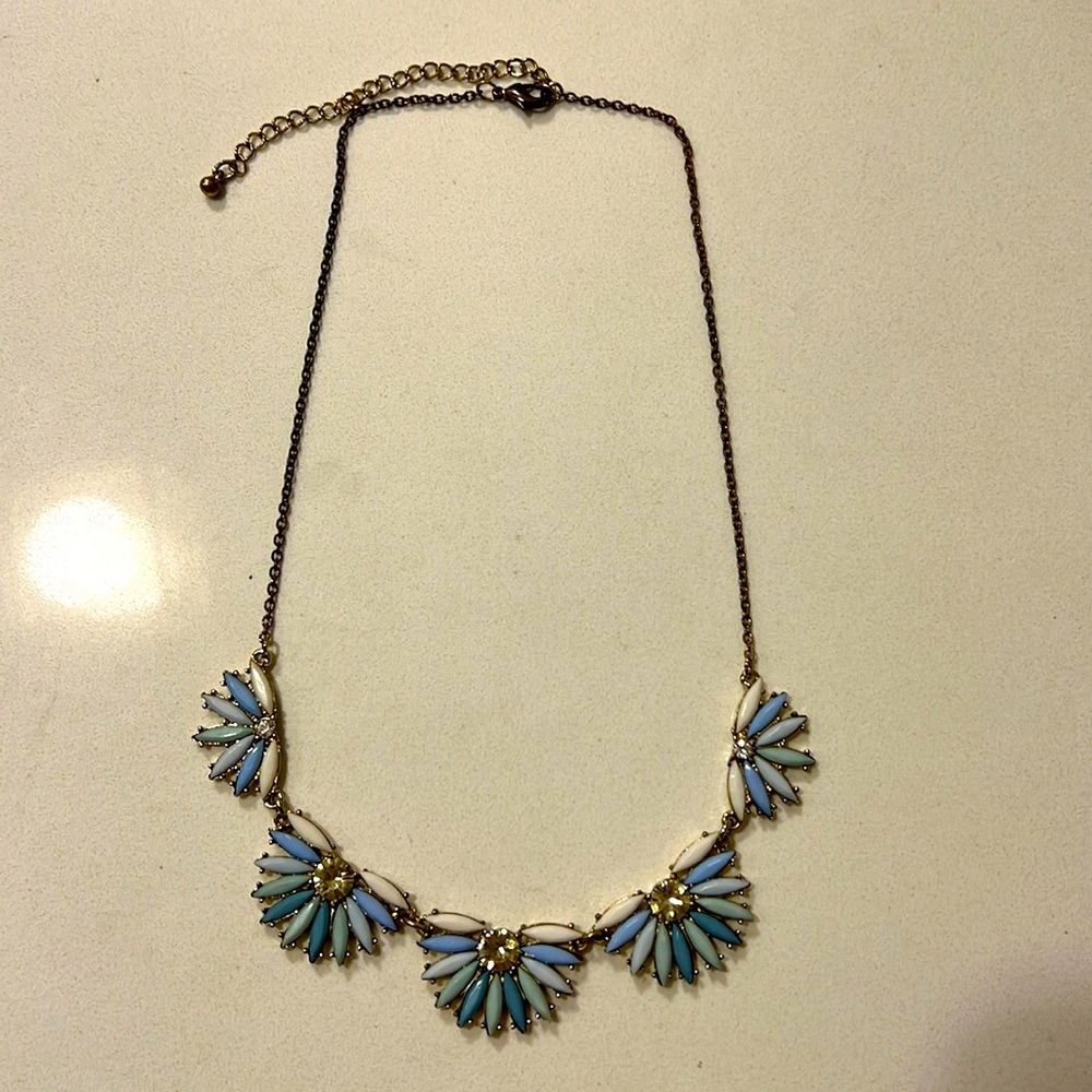 Blues and White Statement Necklace